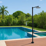 316 Stainless Steel Freestanding Outdoor Shower, Dual-Function, Hot/Cold Control