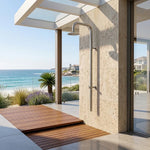 316 Stainless Steel Wall-Mounted Outdoor Shower, Cold Water Only, Single-Function Rain Head