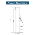 Stainless Steel Outdoor Shower Trim with Single Function Shower Head