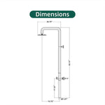 316 Stainless Steel Wall-Mounted Outdoor Shower, Cold Water Only, Single-Function Rain Head