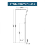 Black Stainless Steel Single Function Single Cold Outdoor Shower
