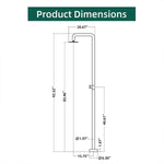 Modern Single Function Single Cold Stainless Steel Outdoor Shower