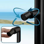 316 Stainless Steel Freestanding Outdoor Shower, Dual-Function Cold-Water, Marine-Grade