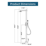 316 Stainless Steel Freestanding Outdoor Shower, Dual-Function, Hot/Cold Control