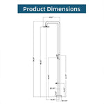 316 Stainless Steel Freestanding Outdoor Shower, Dual-Function Cold-Water, Marine-Grade