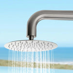 316 Stainless Steel Freestanding Outdoor Shower, Dual-Function Cold-Water, Marine-Grade