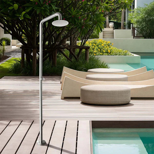 Modern Single Function Single Cold Stainless Steel Outdoor Shower