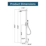 316 Stainless Steel Freestanding Outdoor Shower, Dual-Function, Hot/Cold Control