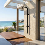 316 Stainless Steel Wall-Mounted Outdoor Shower, Cold Water Only, Single-Function Rain Head